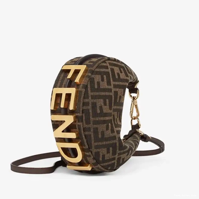 FF Motif Brown Fendigraphy Fabric Hobo Fendi In Bag Mini 0428